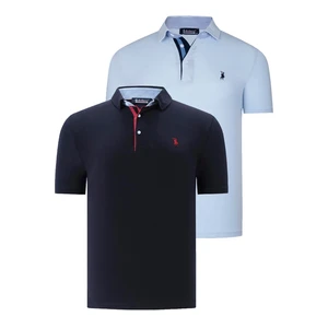 DUAL SET T8582 DEWBERRY MENS T-SHIRT-NAVY BLUE-BABY BLUE