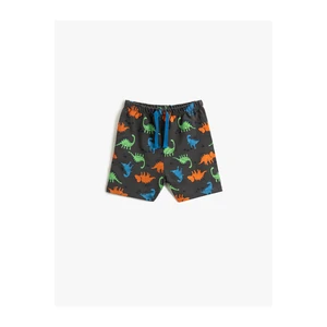 Koton Dinosaur Print Shorts with Tie Waist