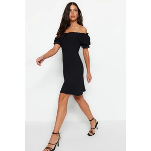 Trendyol Black A-line Mini Knitted Dress