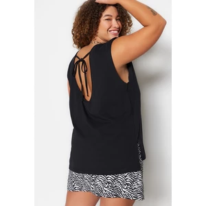 Trendyol Curve Black More Sustainable Knitted Knitted Decollete, Padded T-Shirts