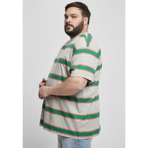 Light striped oversize t-shirt grey/junglegreen