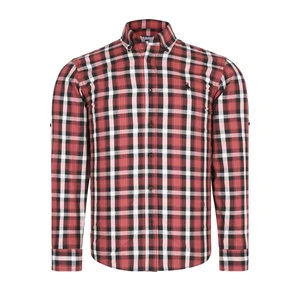 G754 DEWBERRY MENS SHIRT-BURGUNDY-BLACK