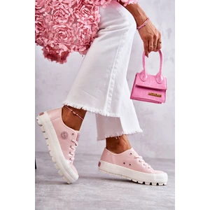 Fashion Lacquered Sneakers Big Star KK274047 Pink