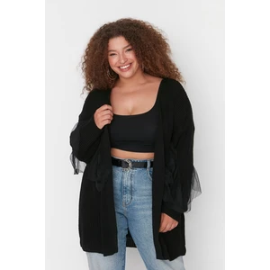 Trendyol Curve Plus Size Cardigan - Black - Regular fit