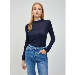 Dark blue basic long sleeve T-Shirt ORSAY - Women