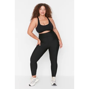 Trendyol Curve Plus Size Sports Leggings - Black - High Waist