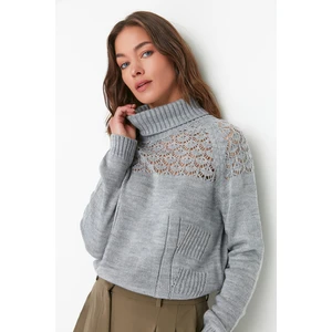 Trendyol Sweater - Gray - Regular fit