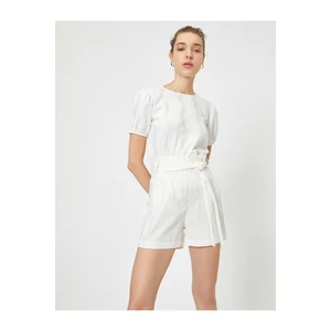 Koton Shorts - White - Normal Waist