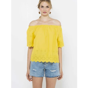 Yellow blouse with exposed shoulders CAMAIEU - Women