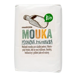 Múka pšeničná polohrubá 1 kg BIO   COUNTRY LIFE