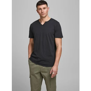 Jack&Jones Pánské triko JJESPLIT Slim Fit 12164972 Black XXL