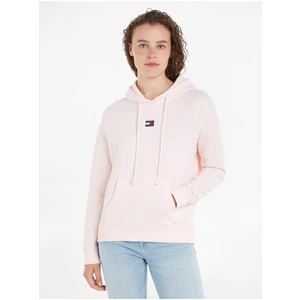 Světle růžová dámská mikina Tommy Jeans TJW XS Badge Hoodie - Dámské