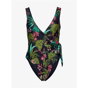 Black Women's One-Piece Swimwear with ONLY Julie Pattern - Women