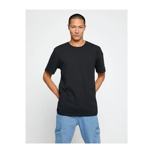 Koton Basic T-shirt Crew Neck Sleeve Detail.