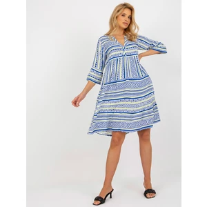 Women's Boho Dress with 3/4 Sleeves Sublevel - Multicolored