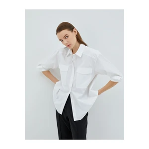 Koton Oversized Cotton Shirt with Pocket Detail