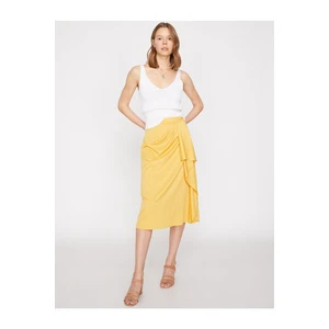 Koton Women's Yellow Patterned Skirt