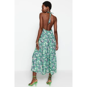 Trendyol Green Knitted Maxi Dress With Low-Cut Back