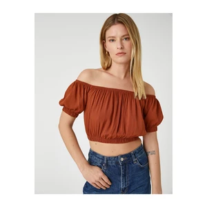 Koton Open-Shoulder Crop Blouse With Elasticity