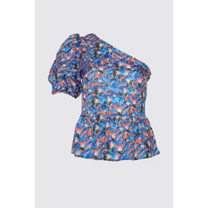 Trendyol Blue Print Pattern Single Sleeve Blouse