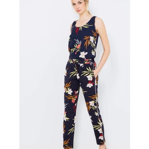 Dark blue floral trousers CAMAIEU - Women