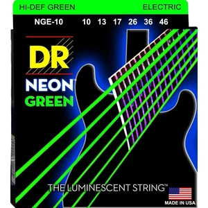 Dr Nge 10-46 Neon Green Struny Gitara Elektryczna