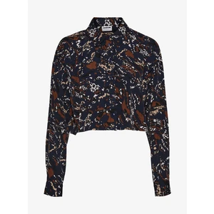 Black Patterned Cropped Shirt Noisy May Molly - Women