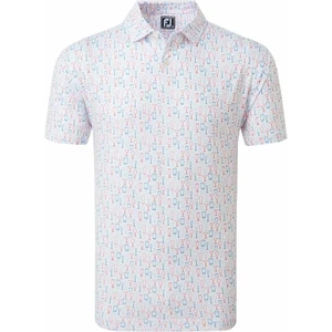 Footjoy Glass Print Mens Polo Shirt Blanco S