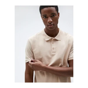 Koton Polo T-Shirt with Short Sleeves, Slim Fit Cotton