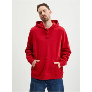 Red Mens Hoodie Guess Roy - Men