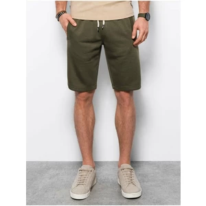 Ombre Men's short shorts with pockets - dark olive