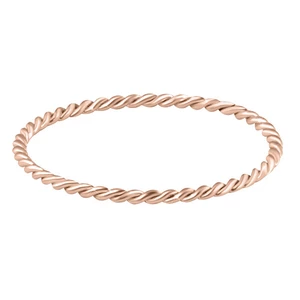 Troli Minimalistický pozlátený prsteň z ocele Rose Gold 60 mm