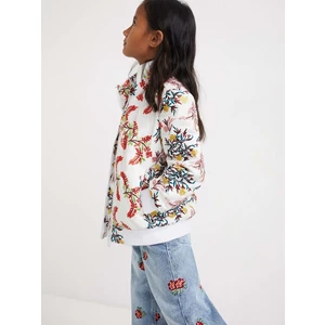 White Girls' Flowered Jacket Desigual Cala - Girls