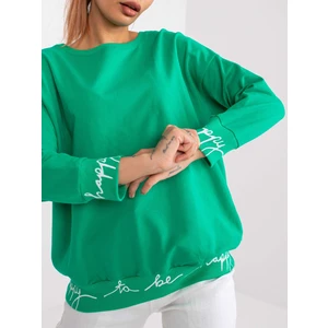 Green jersey blouse with Charliza inscriptions