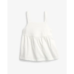 Bílý holčičí dětský top peplum knit tank GAP