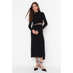 Trendyol Limited Edition Black Side Tie Detailed Knitwear Dress