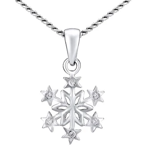 Silvego Strieborný náhrdelník Snehová vločka ZTJ81189VSW (retiazka, prívesok)