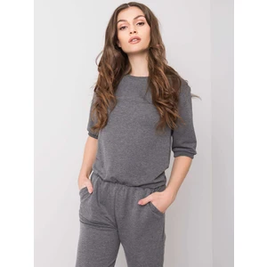 Women´s dark gray melange jumpsuit