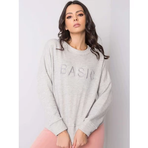 Light gray melange women´s cotton sweatshirt