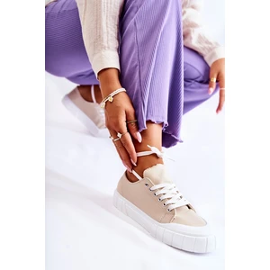 Women's Platform Sneakers Beige Comes