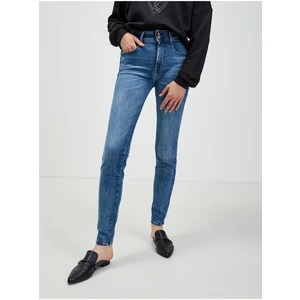 Modré dámské skinny fit džíny Guess - Dámské