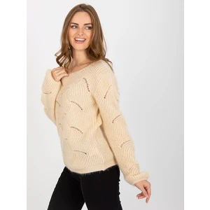 Classic openwork openwork sweater with OCH BELLA wool