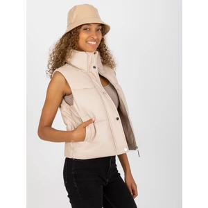 Light beige women's eco-leather vest