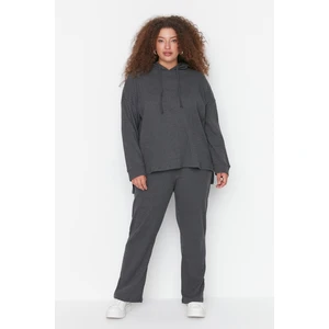 Trendyol Curve Plus Size Two-Piece Set - Black - Relaxed fit