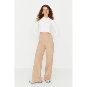 Trendyol Beige Thessaloniki Wide Leg Knitted Sweatpants