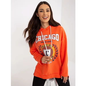 Long orange sweatshirt with print