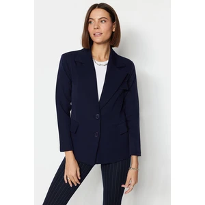 Trendyol Navy Blue Woven Lined Blazer Jacket