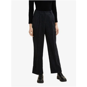 Black Women Striped Wide Pants Tom Tailor - Women