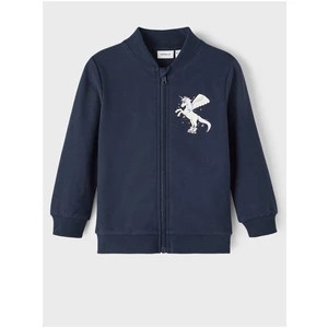 Dark blue girly sweatshirt with zipper name it Bascha - Girls