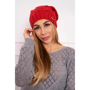 Beanie with fleece Justyna K253 raspberry